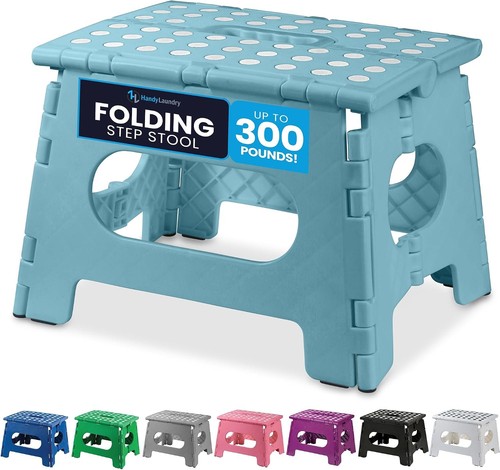 Teal folding step stool - teal,