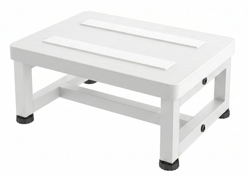 White heavy duty wooden step - heavy,