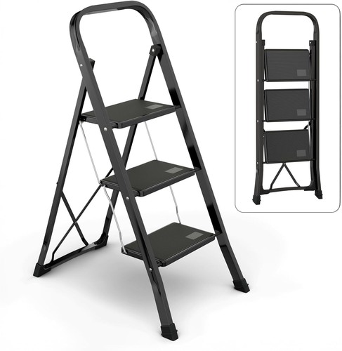 Steel folding step stool - steel, 2/3